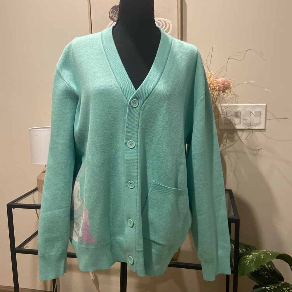 Mint Green Women's Cardigan Sweater
